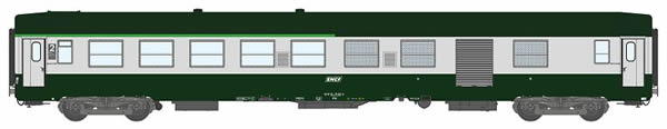 REE Modeles VB-159 - French SNCF Coach Class UIC CAR B5D garrigue green - Concrete grey, White logo, Corail titleblock